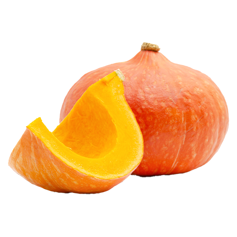 Ganzer und geschnittener Hokkaido-Kürbis