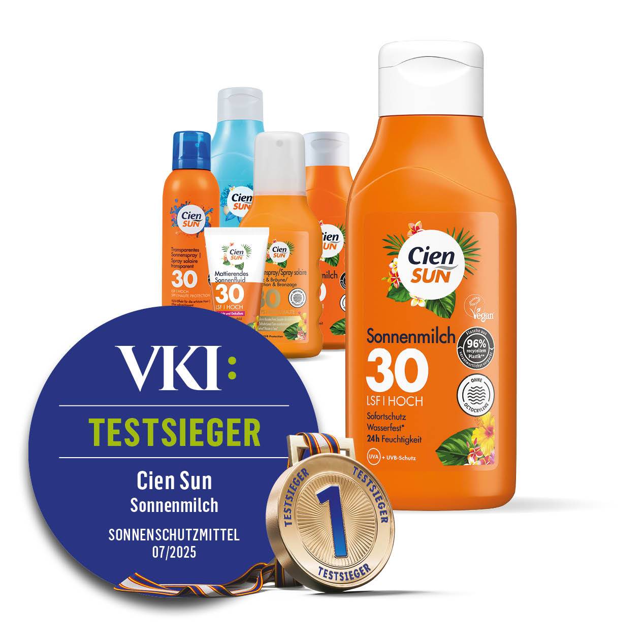 Cien Sun Sonnenmilch ist VKI Testsieger: Cien Sun Sonnenmilch - Sonnenschutzmittel 07/2025.