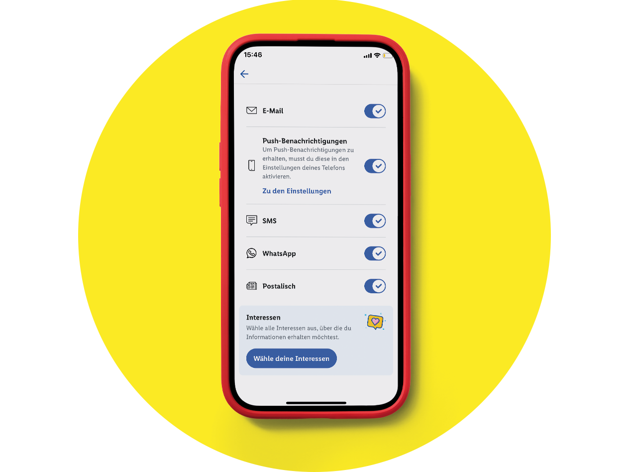 Handyscreen mit den Benachrichtigungsoptionen