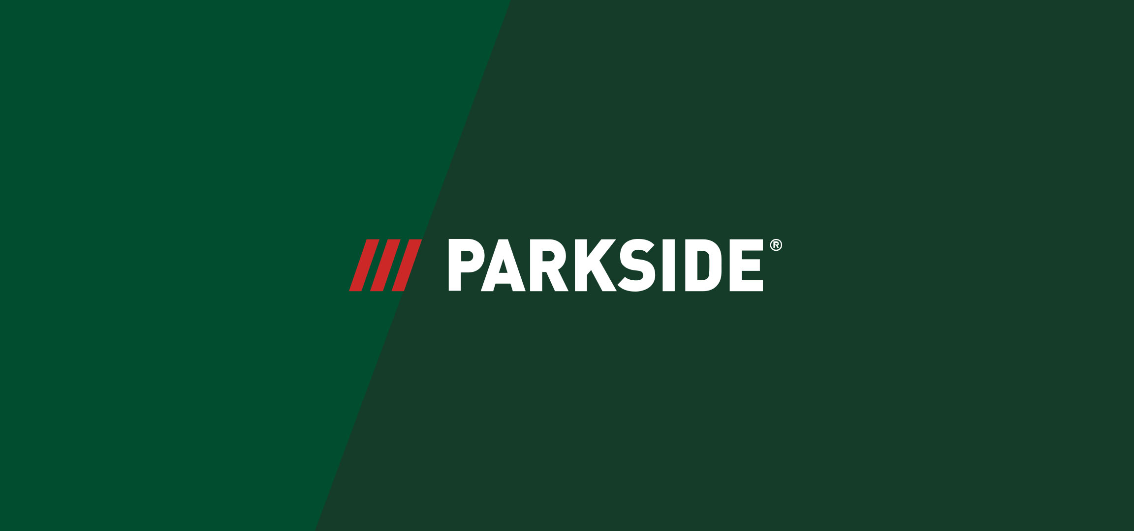 Parkside Logo auf dunkelgrünem Hintergrund.