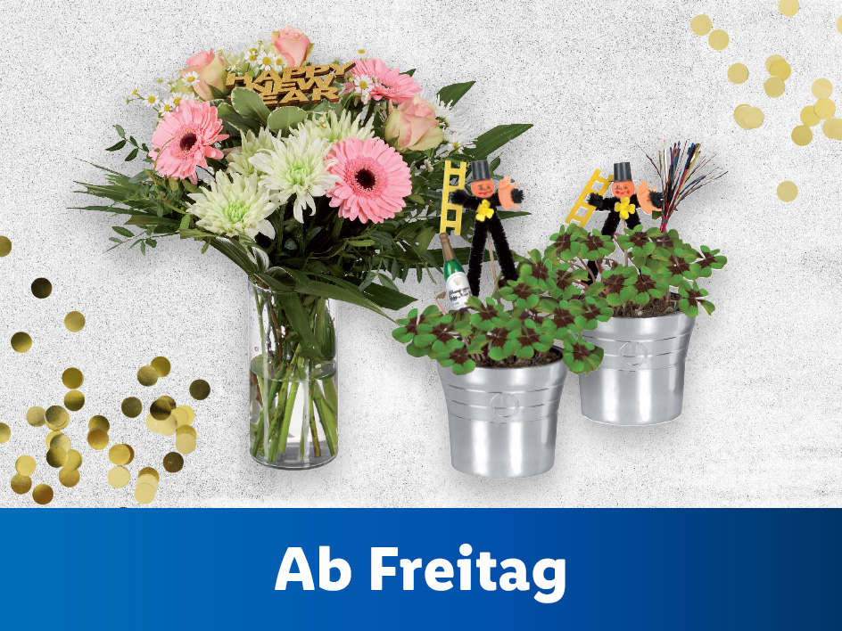 Blumen und Neujahrsgeschenke