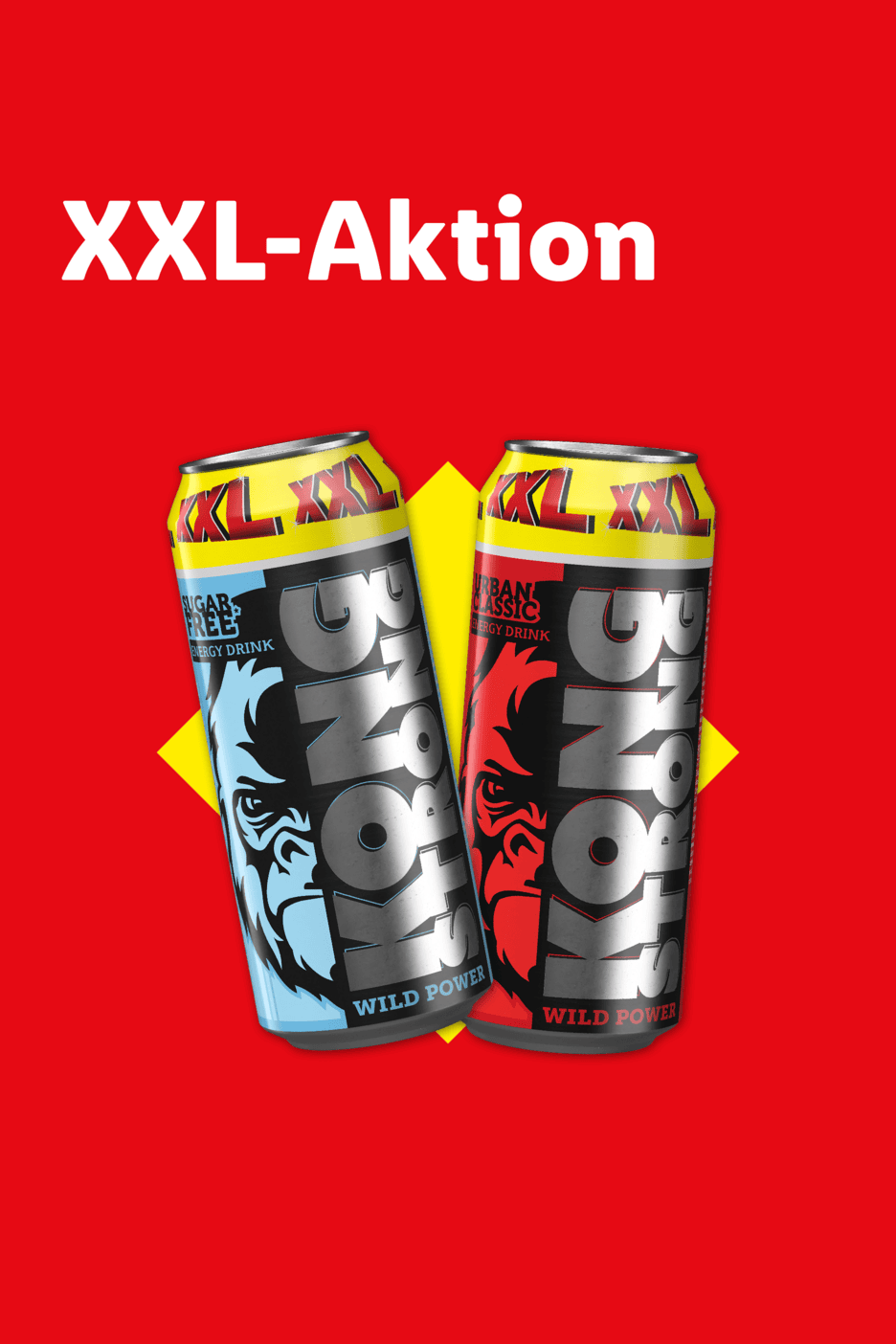 XXL-Aktion: Kong Strong Energy Drink in den Sorten Sugar Free und Urban Classic